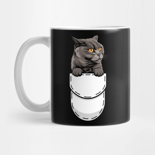 Funny British Shorthair Pocket Cat by Pet My Dog